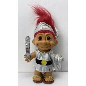 Vintage Russ Troll Doll 5" Knight / Spartan 1990’s With Sticker & Accessories